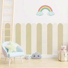 Multi-Color Vertical Striped Curved Wallpaper, Suitable For Children's Room, Living Room And Other Home Decor, Waterproof Self-Adhesive, Can Be Directly Pasted - Multicolor - View 7