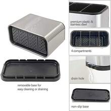 Küche Besteck Halter Löffel Aufbewahrung Regal Organizer Utensilien Essstäbchen - Silber - Übersicht 4