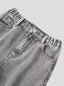 男童做旧斜插口袋休闲水洗阔腿裤