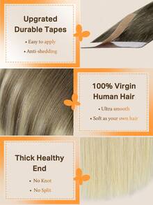 DOORES 50g 20pcs Tape In Hair Extensions 100% Real Human Remy Hair, Heat Friendly & Colorable Seamless Tape Adhesive Straight Skin Weft Tapeins For Thin Hair Woman Add Volume & Length, Easy To Apply Hair Transformation, Holds Up Well For Cosplay, Daily Use, Graduation, Anniversary, Holiday Hairstyles - S9/60 - View 5