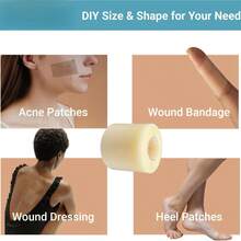 1 Roll Hydrocolloid Dressing, For Wound Care, Large Size Hydrocolloid Patch, Self-Adhesive, Super Absorbent, Flexible & Waterproof, DIY Size, Essential For First Aid Kit - Multicolor - View 3