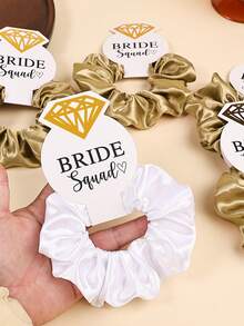 7pcs Satin Elastic Damage-Free Diamond Card Hair Scrunchies, Party Gift, Wedding Gift, Bridesmaid Gift, Women Hair Ties ,Scrunchy