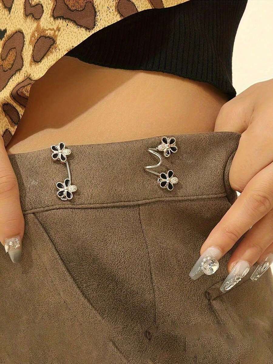 1件装无缝裤夹和帽夹 - 隐形可调节腰带，无扣袖口固定器，可拆卸可调节通用金属扣多功能配件 - 彩色 - 查看 1