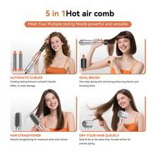 stylefi 五合一美发造型器——完美的圣诞礼物，集智能卷发棒和直发器于一体，打造亮泽健康的秀发。 - 銀色 - 查看 1