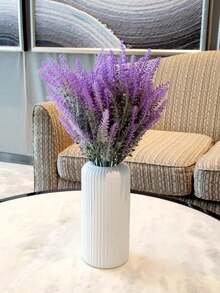 1pc Ceramic Look Plastic Composite Vase, Unbreakable Vase, 8.2 Inch Tall Plastic Vase, Simple Desktop Vase, Dry Flower Vase, Bohemian Style, Suitable For Bedroom Decor, Balcony Decor, Home Decor, Wedding Decor, Party Decor, Christmas Gift, Christmas Decor, Easter Gift, Gift For Her - White - View 5