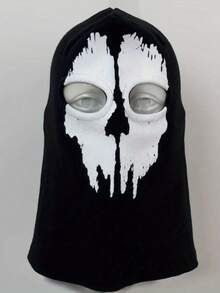 1pc Motorcycle Face Mask, Ghost Skull Mask, Riding Protective Balaclava, Full Face Game Cosplay, Halloween Gift, Bicycle Mask - Black - View 3