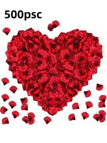 2000pcs Artificial Silk Rose Petals Decor, Red Rose Petals, Suitable For Wedding Decoration, Valentine's Day Decor, Gift Box Filler, Proposal, Room Aisle Decor, Holiday Decoration