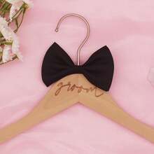 2件套木质婚礼衣架，西装衣架，新郎新娘礼服衣架，带丝带，非常适合婚纱和西装，婚礼配饰 - 彩色 - 查看 7