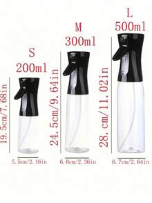 1pc 200ml/300ml/500ml Refillable Fine Mist Spray Bottle With Atomizer Pump, Suitable For Kitchen, Living Room, Bathroom, Garden - White - View 11