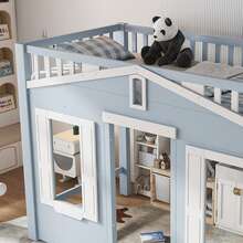 Bed Bases & Foundations - White + Blue + Solid Wood + Medium-density Fiberboard - View 6