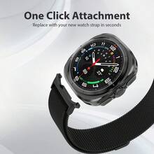 适用于三星 Galaxy Watch 8 40mm/44mm 和 Watch 8 Classic 46mm 的金属表带，柔软不锈钢网状表带，磁吸式表扣设计，男女通用，适用于 Galaxy Watch 8/8 Classic 2025 - Galaxy watch 8/8 Classic - 查看 3