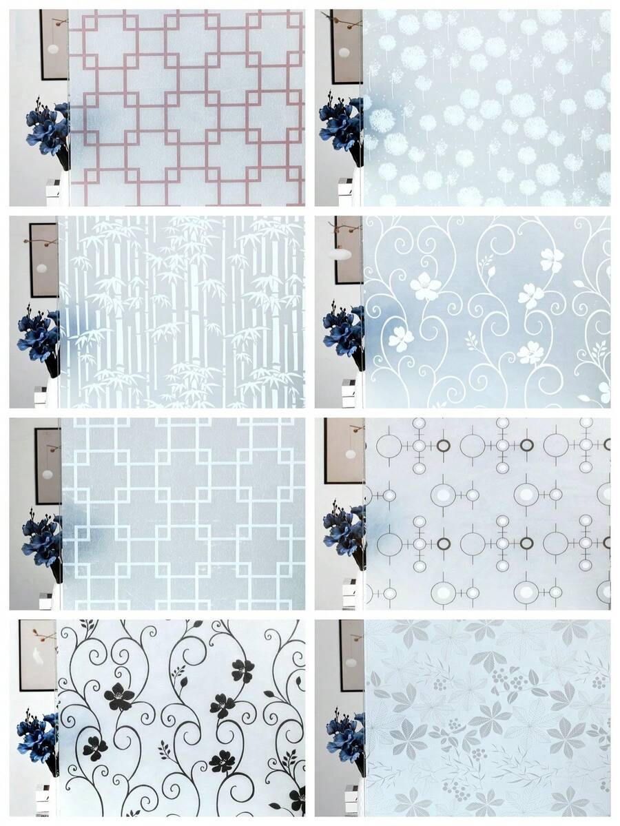 Frosted Glass Window Film, Anti-Peeping Privacy Window Sticker For Bathroom, Shower Room, Transparent - Multicolor - View 1