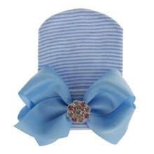 1 szt. Noworodek Szpitalna Czapka Dziecięca Czapka Z Kokardą Miękka Słodka Czapka Dziecięca