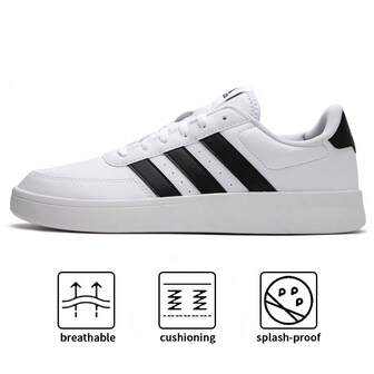 Adidas נעלי טניס קלות משקל ונמוכות לגברים מדגם BREAKNET 2.0, מתאימות לאימוני מגרש ולתחרויות (HP9426).