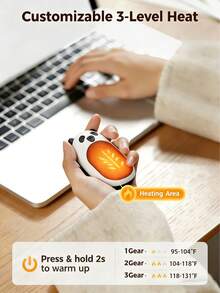可充电暖手宝，女士加热手套，持续加热20小时，可重复使用，口袋大小，方便携带，是节日或日常使用的贴心礼物，男女皆宜，非常适合冬季户外活动，如露营和高尔夫，也是理想的圣诞礼物。 - 彩色 - 查看 6