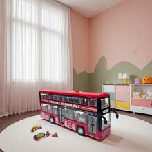 Toy, Toy Car, Bus Car, Toy Bus Car, Bus Car Model, Double-Decker Bus, Boys' Game, Children's Toy Car, Birthday Gift, With Lights And Music, Inertial Power Drive, Children's Toy Vehicle, Bus Vehicle, Christmas, Halloween, Holiday Gift, Boys' Gift - Multicolor - View 4