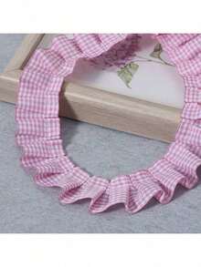 Vải viền xếp nếp gingham rực rỡ 1 yard - Ruy băng ren màu hồng, đỏ, xanh lá, xanh dương, đen dùng cho đồ thủ công tự làm và quần áo búp bê, vải ren - Nhiều màu - Xem 17