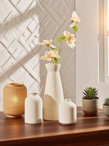 3 PiecesMinimalist Vase Set, Nordic And Bohemian Style Decorative Vases Made Of Durable Resin, Suitable For Dried Or Fresh Flowers, Ideal As Modern Centerpiece, Bookshelf Decor And Tabletop Accent To Add Timeless Elegance To Your Space