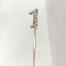 1个/10个合金水钻金色数字0-9蛋糕装饰插牌 生日装饰 婚礼装饰 数字蛋糕装饰 - 彩色 - 查看 21