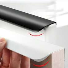 Modern Minimalist Edged Wardrobe Cabinet Door Handle, Black Shoe Cabinet Wine Cabinet Invisible Pull Handle, Hidden Drawer Pull Handle - Multicolor - View 2