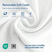 Reading Pillow 10 In 1 Back Pillow For Bed Sitting Up With Detachable Arms Rest Back Rest Pillow With Gel Memory Foam Husband Pillow For Reading/Gaming/Working In Bed Or Couch 21'' White - trắng - Xem 7