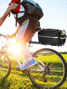 Waterproof Multi-Function Bicycle Rack Carrier Bike Trunk Cooler Pouch Insulated Bicycle Rear Seat Pouch Cycling Backseat Storage Cargo Luggage Saddle Shoulder Bag - Black - View 2