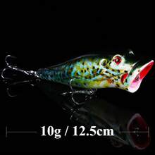 QXO 8厘米/12.4克涂漆塑料硬饵，水面波扒仿生钓饵 - 彩色 - 查看 11