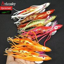 Avlcoaky 2pcs/Set Shrimp Fishing Lures Luminous Shrimp Bait For Night Squid Fishing