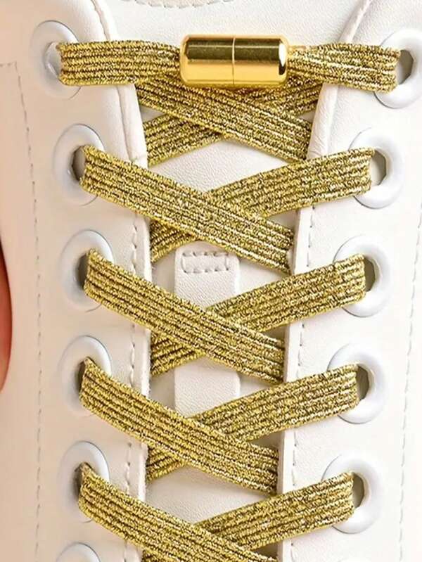 1 Pair Elastic Shoelaces - Colorful Fashion Shoelaces, Durable Material Suitable For Casual Sneakers, Sports Shoes And Daily Footwear