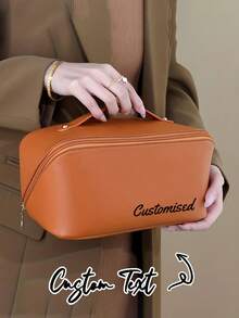 Customized Name Makeup Bag. Personalized Letter Combination Cosmetic Bag. Sanitary Pad Storage Bag. Travel Makeup Bag. Leather Toiletry Bag. Personalized Storage Bag. Bridesmaid Birth Month Bag, Bridal Shower Gift, Bachelorette Party Favor, Bridesmaid Gift Card, Versatile Use, Ideal Gift For Her, Girlfriend, Wife, Boyfriend, Valentine's Day Gift