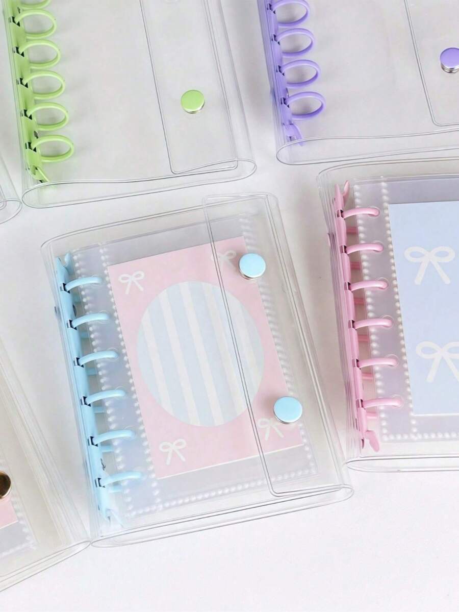 A7透明便携式文件袋，双扣设计，可收纳精美照片，可用作相册，经济实惠，文具、笔记本、贴纸簿、办公用品、学习用品，返校季必备 - 彩色 - 查看 1