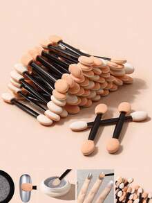 Bộ 50 bút chấm móng tay hai đầu màu đen, cọ vẽ móng gradient kèm đá và sticker, dụng cụ làm móng tại nhà dành cho nữ. - Nhiều màu - Xem 9