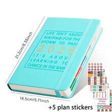 2026 年新日历日志自律签到时间管理一页一天 365 天计划书附带 5 个计划贴纸 A5 计划笔记本学习入门礼物适合工作和学习、学校用品、返校