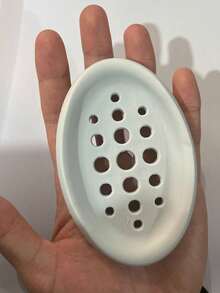 1pc Silicone Soap Dish - Stylish Oval Self-Draining Soap Holder With Multifunctional Storage Rack - Perfect For Bathroom Countertops, Sinks, And Countertops, Ideal For Keeping Soap Bars Within Reach, Durable And Space-Saving Bathroom Accessories