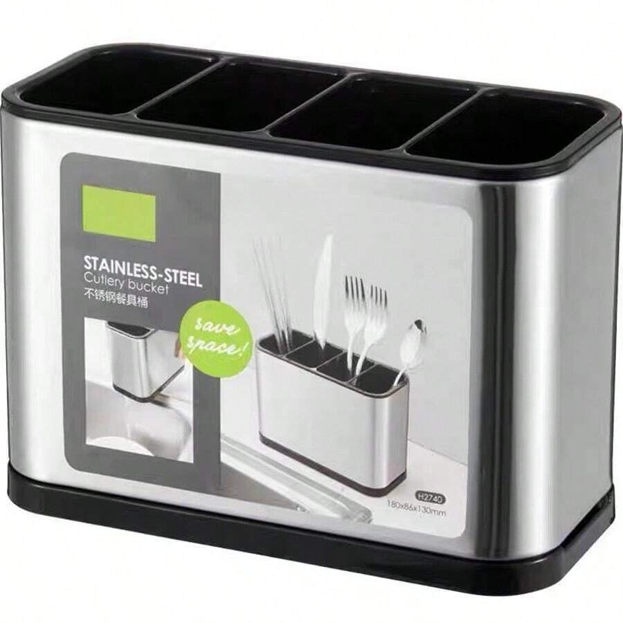 Küche Besteck Halter Löffel Aufbewahrung Regal Organizer Utensilien Essstäbchen - Silber - Übersicht 1