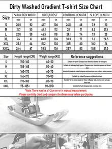 230g Thickened Gradient Pink Washed Distressed Oversized Pure Cotton Short-Sleeve T-Shirt, Unisex Street/Hip Hop/Punk/Harajuku Style, Great Gift For Boyfriend Or Girlfriend DG013 - 玫紅色 - 查看 11