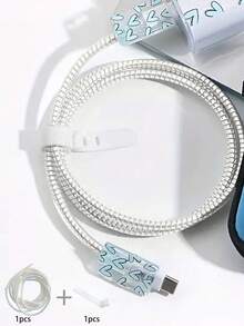 1件1.4米激光保护绳，手机充电线数据线带数据线保护套线缆保护器，充电器配件，手机配件 - 彩色 - 查看 35