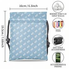 GG Style Light Blue Golf Bag With Drawstring Zipper, Portable And Durable PU Golf Ball And Ball Marker Bag With Drawstring - High-End Accessories For Men Golf - Perfect Gift For Father, Boyfriend, Husband Birthday, Retirement, Father's Day - Blue - View 11