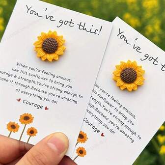 1/2pcs Sunflower, Encouragement Gift, Pocket Hug, Support Gift, Friend Gift, Missing Your Hug Gift, Hug Small Gift, Graduation Gift, Mother's Day Gift, Birthday Gift, Wedding Gift, Valentine's Day Gift, Encouragement Card, Korean Paper, Party Favor Bag Filler, Ramadan Items, Eid Items, Ramadan Accessories, Eid Distribution