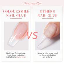 COLOURSMILE 18毫升美甲胶水，适用于美甲贴片、甲片和假指甲，超强粘性，持久28天以上（需使用光疗灯固化），适用于UV/LED光疗延长甲片。 - 無色 - 查看 3