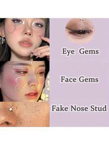 AVYRING 1350颗低过敏性鼻贴 - 闪亮银色光泽，可重复使用，适合敏感肌肤 - 瞬间提升魅力，时尚配饰，可用于鼻子、脸部和眼睛 - 多种尺寸：2毫米、2.5毫米、3毫米 - 假鼻環-貼紙 - 查看 4