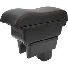 Centro Organizador de la Caja del Reposabrazos del Coche, Caja del Reposabrazos de la Consola del Coche, Superficie Negraáctil, Reemplazo de Línea Roja para 2005-2021 - 1 - Ver 1