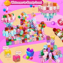 Magnetic Blocks, 3D Puzzle Building Cubes, Cool STEM Candy Stacking Game For Boys & Girls, Holiday Party Favors, Christmas & Halloween Gifts - Multicolor - View 4