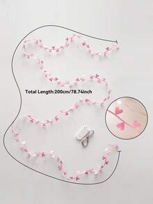 一套心形DIY装饰串灯，浪漫心形花环LED彩色灯，粉/红色暖光，浪漫房间装饰，可爱心形藤蔓灯，美观卧室照明，可爱装饰串灯，适用于求婚、周年纪念、派对背景、桌面装饰、窗饰、家居氛围照明、浪漫夜晚装饰、节日氛围灯，不含电池 - 彩色 - 查看 11