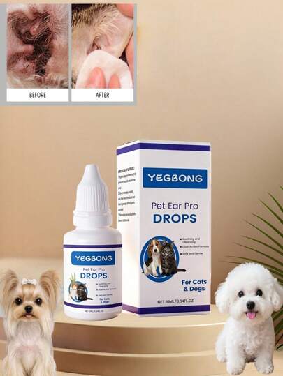 Pet Ear Care Solution, Gentle Daily Cleaning For Cat & Dog Ear Odor