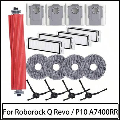 Replacement For Roborock Q Revo / P10 A7400RR Robot Vacuum Cleaner, Accessories Main Brush Hepa Filters Hepa Filters Side Brush Mop Pads Dust Bags