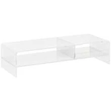 Monitor Stand With Keyboard Compartment, Transparent, For Monitors Up To 24 Inches, 2 Tiers, Acrylic, 50.8 X 19 X 12 Cm - Transparent - View 7