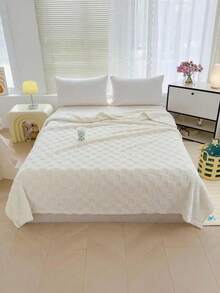 1条舒适柔软的抓绒毯，轻盈保暖，四季皆宜，可用于床上、沙发上、办公室——透气亲肤，可机洗。 - 白色 - 查看 7