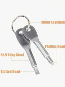 2 In 1 Keychain Screwdriver Set Mini Pocket Philli And Flat Head Screwdriver With Key Ring Outdoor Survival Emergency Handy Tool Multifunction Repair Kit(Random Delivery Of Styles)