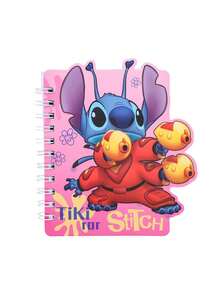 asmodee Cute Cartoon Stitch Pattern Notebook, Children's Writing Stationery, Anime Character Stitch & Lilo Pattern Spiral Notebook, Lilo & Stitch Peripheral Learning Reward Stationery - Multicolor - View 10